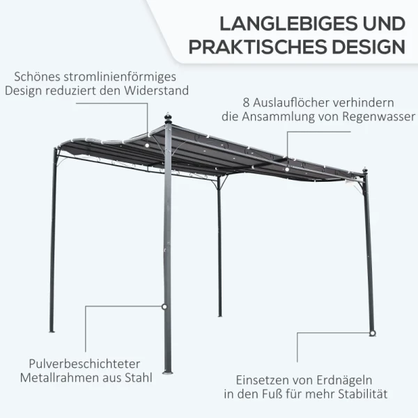  Pergola Paviljoen Paviljoen Luifeltent Metaalgrijs 297x297cm 5