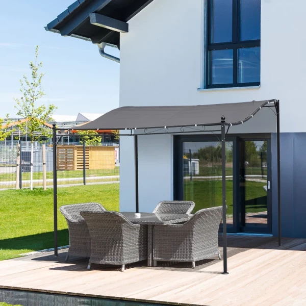  Pergola Paviljoen Paviljoen Luifeltent Metaalgrijs 297x297cm 9