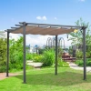  Pergola Paviljoen Terrasoverkapping Met Schuifdak Tuin Aluminium Antracietgrijs + Koffiebruin 3x3x2,23m 2