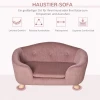  Pet Sofa Hondenmat Hondenbed Hondensofa Hondensofa Kattensofa Met Kussen Achterzak Pluche Schuim Grenen Hout Roze 70 X 47 X 30 Cm 7