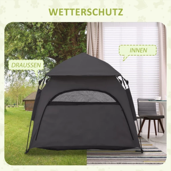  Pet Tent Hondentent Opvouwbaar Weerbestendig Hondenhok Voor Grote Honden Zwart 6