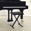  Pianokruk Pianobank Pianobank Cosmetische Kruk In Hoogte Verstelbaar Opvouwbaar Metaal Kunstleer Schuim Zwart 39 X 29 X 37-47 Cm 9
