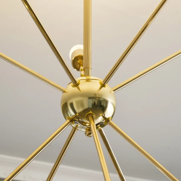  Plafondlamp, Sputnik-lamp, Vintage Design, E27-fitting, 10-lichts, Goudkleurig 9