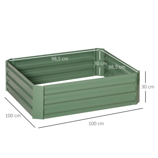  Plantenbakken Set Van 2 Plantenbakken Open Basis Stalen Frame Groen (2 X) 100 X 100 X 30 Cm 3