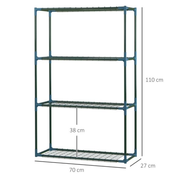  Plantenplank, Set Van 2, Elk 4 Planken, In Combinatie Of Afzonderlijk Te Gebruiken, Staal, Groen, 70 X 27 X 110 Cm 3