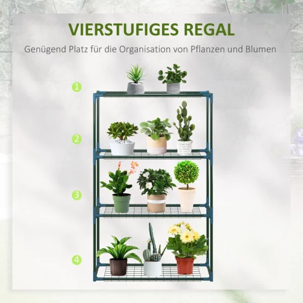  Plantenplank, Set Van 2, Elk 4 Planken, In Combinatie Of Afzonderlijk Te Gebruiken, Staal, Groen, 70 X 27 X 110 Cm 5