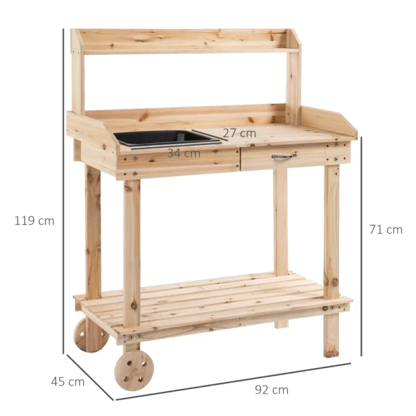  Plantentafel Met Lade 92 Cm X 45 Cm X 119 Cm 3