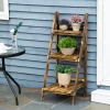  Plantentrap Bloemenbank Bloementrap Bloemenplank Plantenplank Bloemenstandaard 3 Treden Vurenhout Donkerbruin 40 X 37 X 93 Cm 2