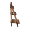  Plantentrap Bloemenbank Bloementrap Bloemenplank Plantenplank Bloemenstandaard 3 Treden Vurenhout Donkerbruin 60 X 37 X 93 Cm 5