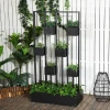  Planter Combo Modular Design Stand Frame Naturel Hout Zwart 90x45x170cm 2