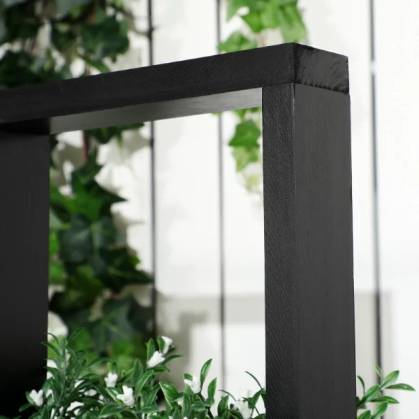  Planter Combo Modular Design Stand Frame Naturel Hout Zwart 90x45x170cm 8