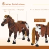  Play Horse Rijpaard Voor Kinderen Met Paardengeluid Staand Paard Knuffel Voor 3+ Jaar Kinderspeelgoed Metaal Bruin + Wit 85 X 28 X 60 Cm 6