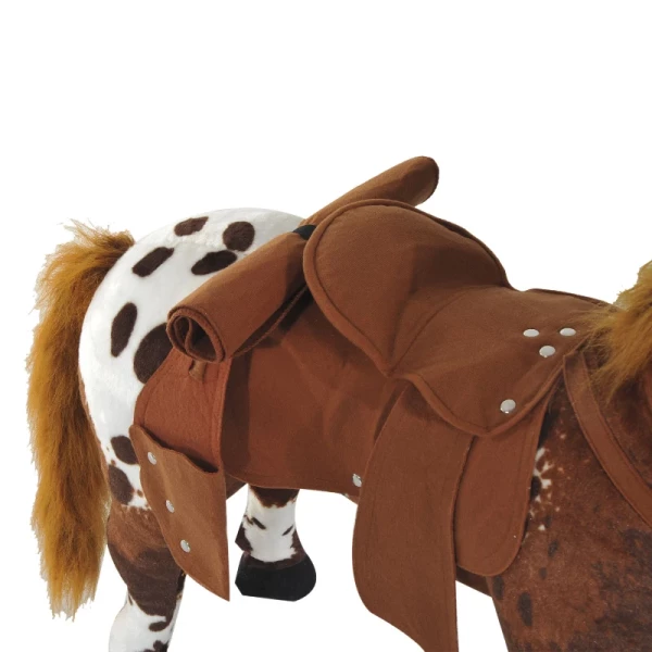  Play Horse Rijpaard Voor Kinderen Met Paardengeluid Staand Paard Knuffel Voor 3+ Jaar Kinderspeelgoed Metaal Bruin + Wit 85 X 28 X 60 Cm 7