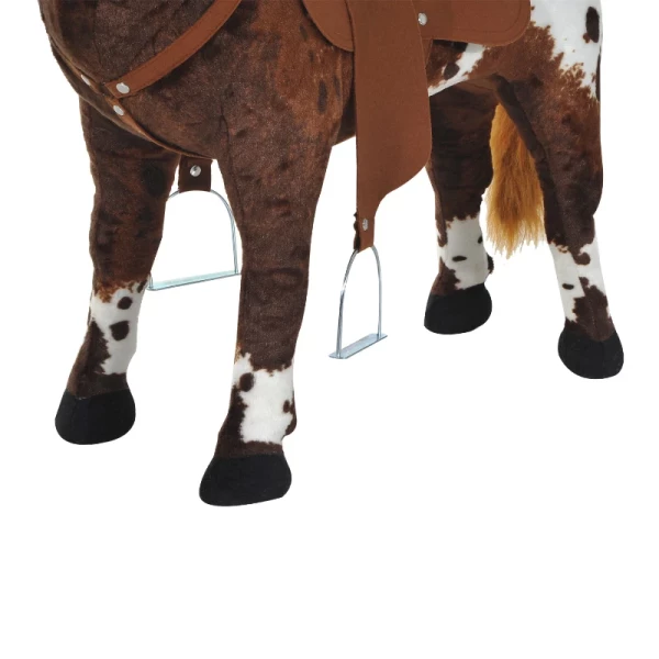  Play Horse Rijpaard Voor Kinderen Met Paardengeluid Staand Paard Knuffel Voor 3+ Jaar Kinderspeelgoed Metaal Bruin + Wit 85 X 28 X 60 Cm 8