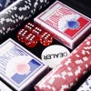  Pokerkoffer Pokerset 300 Pokerchips 2x Pak Kaarten 5x Dobbelstenen 1x Aluminium Koffer Pokerset Chipskoffer Aluminium + Polystyreen 38x20,5x6,5 Cm 5