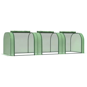  Poly Broeikas Drie Oprolbare Deuren Heavy Duty Dekzeil Stalen Frame Groen 2.95 X 1 X 0.8m 1