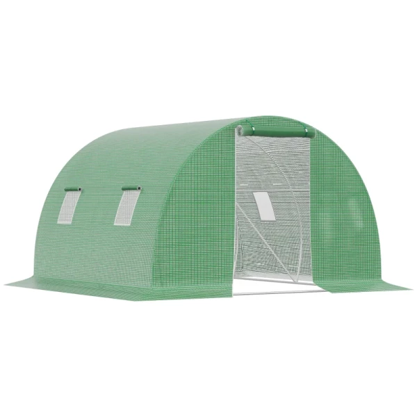  Poly Broeikas Walk-in Poly Tunnel 3 X 3 M Broeikas Met 4 Ramen Broeikas Vorstbescherming Stalen Buis Donkergroen 11