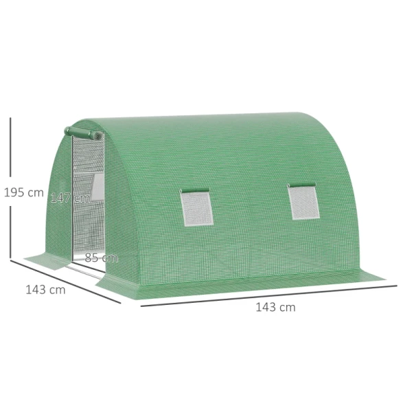  Poly Broeikas Walk-in Poly Tunnel 3 X 3 M Broeikas Met 4 Ramen Broeikas Vorstbescherming Stalen Buis Donkergroen 3