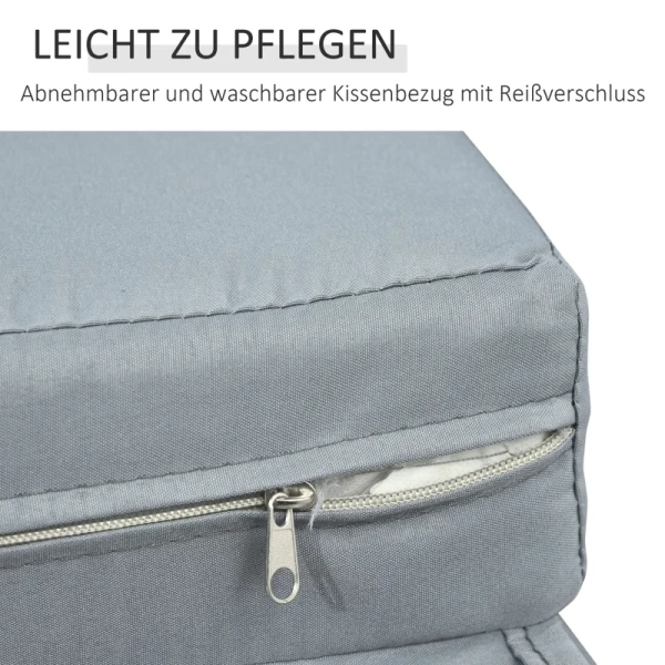  Poly Rattan Loungebank Tuinbank Ligstoel 2-zits Met Kussens Hocker Grijs 6