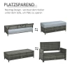  Poly Rattan Loungebank Tuinbank Ligstoel 2-zits Met Kussens Hocker Grijs 8