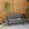  Poly Rattan Tuinbank 2-zits Tuinmeubelen Loungebank Tuinbank Tuinligstoel Opklapbare Armleuningen Staalgrijs 129 X 63 X 67 Cm 10