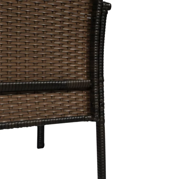  Poly Rattan Tuinmeubelset 4-delig Rat Bankstel Zitgroep Zitgroep Voor Pauze Lounge Theetafel Met Bank Zitkussen Staal Bruin + Creme Wit 9