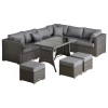  Poly Rattan Zitset 10 Delig Tuinset Bankstel Tuinmeubelset Lounge Staal Luxe Donkergrijs 1