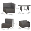  Poly Rattan Zitset 10 Delig Tuinset Bankstel Tuinmeubelset Lounge Staal Luxe Donkergrijs 3