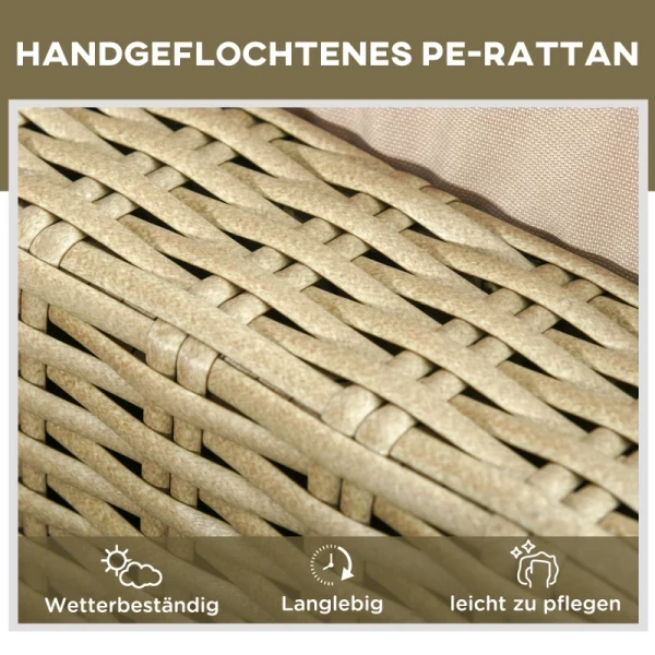  Poly Rotan Ligbed Met Kussen Ligbed 5-traps Verstelbaar Rotan Ligbed Tuinmeubel Ligbed Staal Kaki 72 X 198 X 30 Cm 4