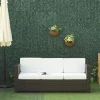  Polyrotan Bank Met Kussens 3-zits Tuinloungebank Metaal Polyester Bruin+wit 185 X 70 X 80 Cm 4