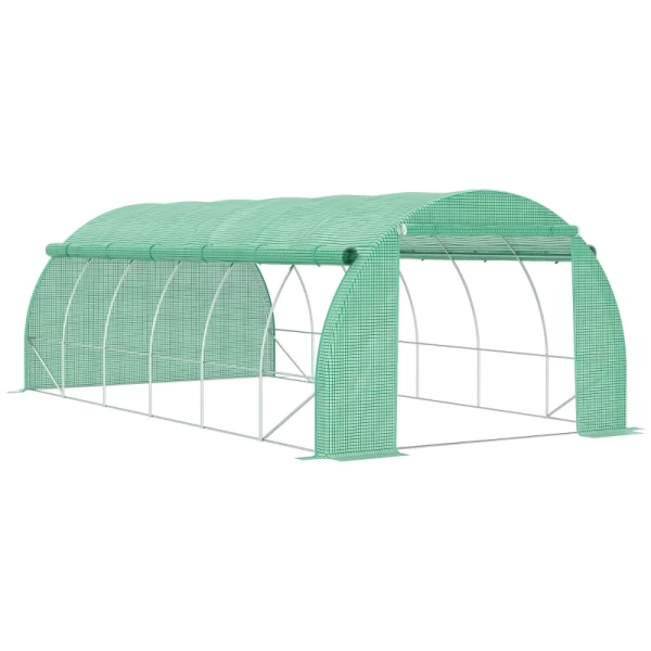 Polytunnel Broeikas 6 X 3 X 2 M Inloopkas Met Oprolbare Kappen Polytunnel Broeikas UV Bescherming Stalen Buis Groen 1