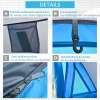  Pop-up Tent Voor 1-2 Personen Kampeertent Voor 3 Seizoenen Polyester Glasvezel Blauw+grijs 220 X 108 X 110 Cm 5