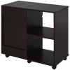  Printertafel, Printerstandaard, Kantoortrolley, Trolley Archiefkast, Kantoorkast Met Lades + Kast, Spaanplaat, Bruin, 80 X 40 X 73 Cm 1