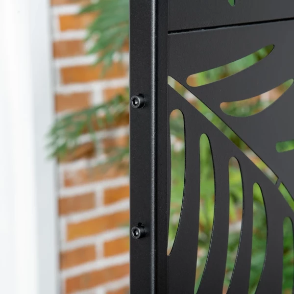  Privacyscherm Weerbestendig Staal 122cm X 45cm X 198cm Zwart 9