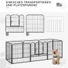  Puppyren Buitenren Box Voor Huisdierenbox Box Hondenren Aangepaste Vorm Met Metalen Deur 79 X 79 Cm Zwart 5