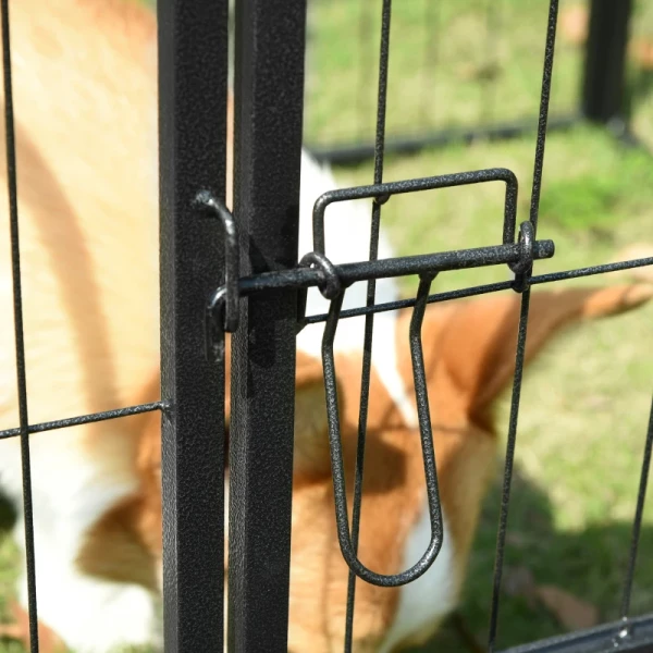  Puppyren Buitenren Box Voor Huisdierenbox Box Hondenren Aangepaste Vorm Met Metalen Deur 79 X 79 Cm Zwart 8