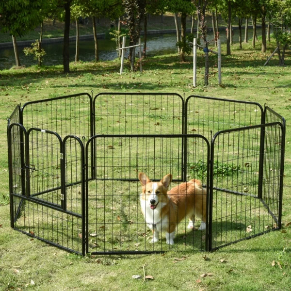  Puppyren Buitenren Box Voor Huisdierenbox Box Hondenren Aangepaste Vorm Met Metalen Deur 79 X 79 Cm Zwart 10