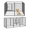  Puppyren Buitenren Kinderbox Voor Huisdierenbox Box Hondenren Aangepaste Vorm Met Metalen Deur 79 X 100 Cm Zwart 11