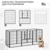  Puppyren Buitenren Kinderbox Voor Huisdierenbox Box Hondenren Aangepaste Vorm Met Metalen Deur 79 X 100 Cm Zwart 5