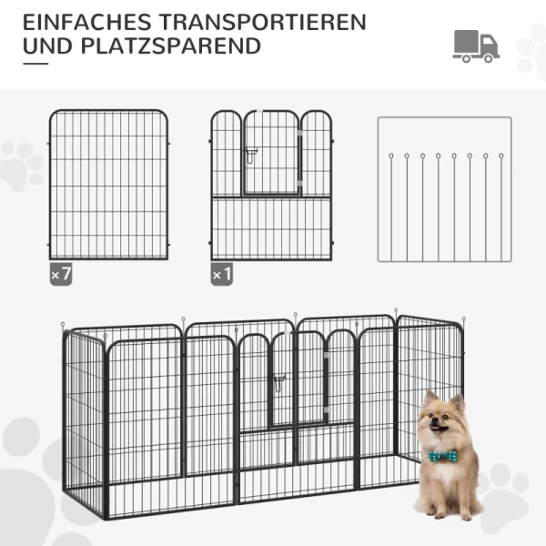  Puppyren Buitenren Kinderbox Voor Huisdierenbox Box Hondenren Aangepaste Vorm Met Metalen Deur 79 X 100 Cm Zwart 5