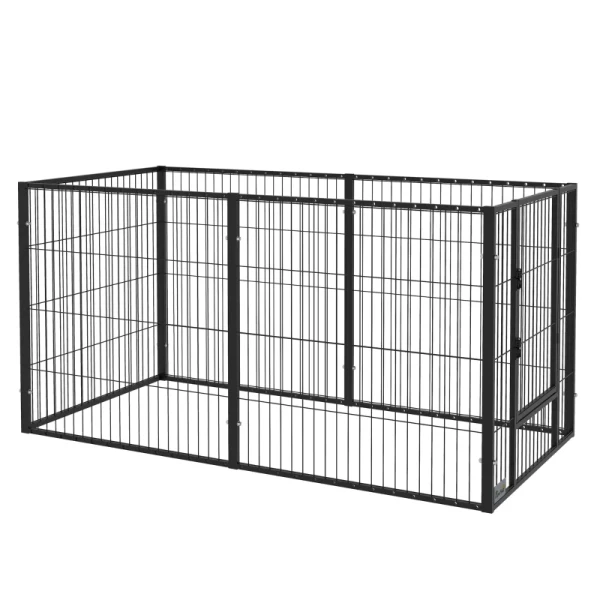 Puppyren, Puppypoort, Vergrendelingsdeur, 6 Panelen, In Hoogte Verstelbaar Van 82,5 Cm - 150 Cm, Zwart 1