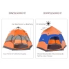  Quick Up Tent Dubbelwandige Tent Outdoor Familietent Pop-up Voor 4-6 Personen 4 Seizoenen Waterdicht Met Draagtas Klamboe 2 Deuren Polyester + Glasvezel Oranje + Blauw 275 X 275 X 170 Cm 7