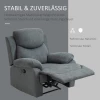  Relaxfauteuil Enkele Ligbank 150° Kantelbaar TV-fauteuil Fauteuil TV-fauteuil Met Slaapfunctie Voor Woonkamer Linnen Grijs 97 X 96 X 105,5 Cm 7