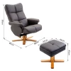  Relaxfauteuil Met Kruk En Opbergruimte, Tv-fauteuil Met Ligfunctie, 360° Draaibare Fauteuil, PU Houten Frame, Bruin, 80 X 86 X 99 Cm 3