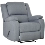 Relaxfauteuil Met Ligfunctie TV-fauteuil TV-fauteuil Fauteuil Linnenachtig Polyester Grijs 90 X 96 X 98 Cm