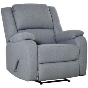  Relaxfauteuil Met Ligfunctie TV-fauteuil TV-fauteuil Fauteuil Linnenachtig Polyester Grijs 90 X 96 X 98 Cm 1