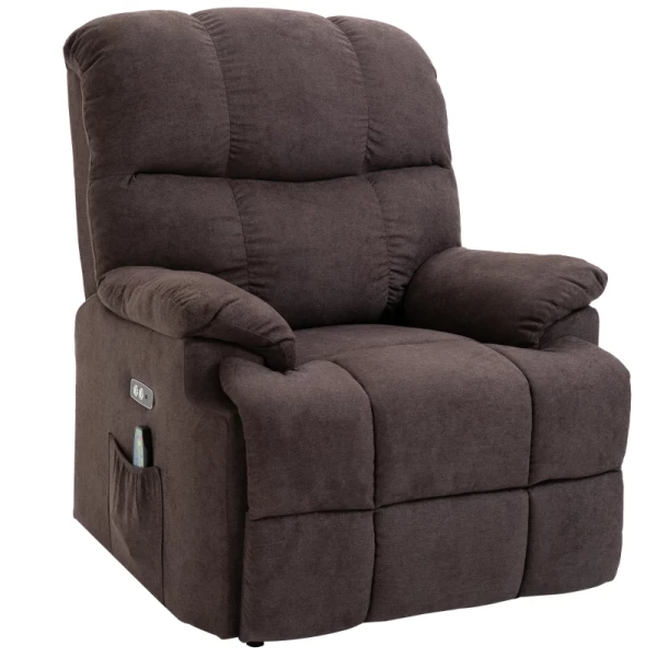  Relaxfauteuil Met Opstahulp, 160° Verstelbare Rugleuning, Massage- En Warmtefunctie, 83 Cm X 95 Cm X 105 Cm, Bruin 11