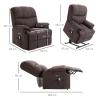  Relaxfauteuil Met Opstahulp, 160° Verstelbare Rugleuning, Massage- En Warmtefunctie, 83 Cm X 95 Cm X 105 Cm, Bruin 3