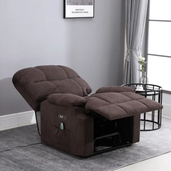  Relaxfauteuil Met Opstahulp, 160° Verstelbare Rugleuning, Massage- En Warmtefunctie, 83 Cm X 95 Cm X 105 Cm, Bruin 7