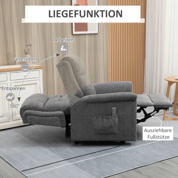  Relaxfauteuil Met Opstahulp Incl. Afstandsbediening, Voetsteun, Staalgrijs 5